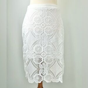 NWT Endless Rose White Lace Pencil Skirt